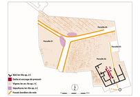 Plan des vestiges retrouvés sur le site du Renaussas à Valros (Hérault).