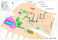 Plan général du site du Petit Clos, interprété suite aux campagnes de fouilles de 1993 et 1999.