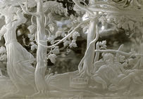 Détail d'un vase en cristal de roche, milieu du XVIe siècle, représentant l'ivresse de Noé. Musée du Louvre, Paris.