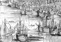 Vue de Venise, gravure de Jacopo de Barbari, XVe siècle.