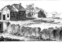 Ancienne maison vigneronne équipée d'un système « moderne », avec décantation des fumiers, purins, eaux usées, gravure extraite du Traité sur la nature et la culture de la vigne, de Nicolas Bidet, 1759.