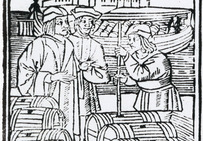 Des « jaugeurs de vin » de Paris, gravure extrait d'un traité juridique et administratif sur les métiers, XVIe siècle.