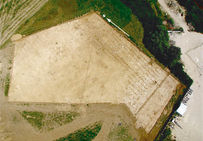 Vue aérienne générale de la zone fouillée en 2008 à Gevrey-Chambertin.