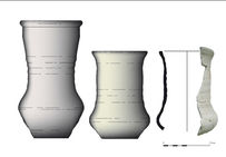 Larges gobelets ayant la forme de chopes (VIIIe siècle) découverts sur le site de Serris.